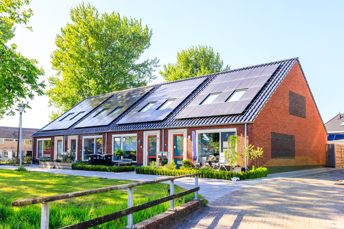 Roof covered in solar panels